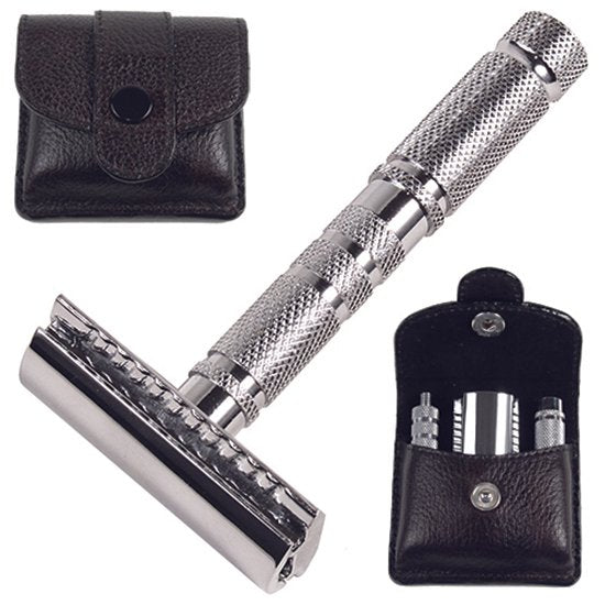 Parker 4 Piece Travel Razor with Leather Case