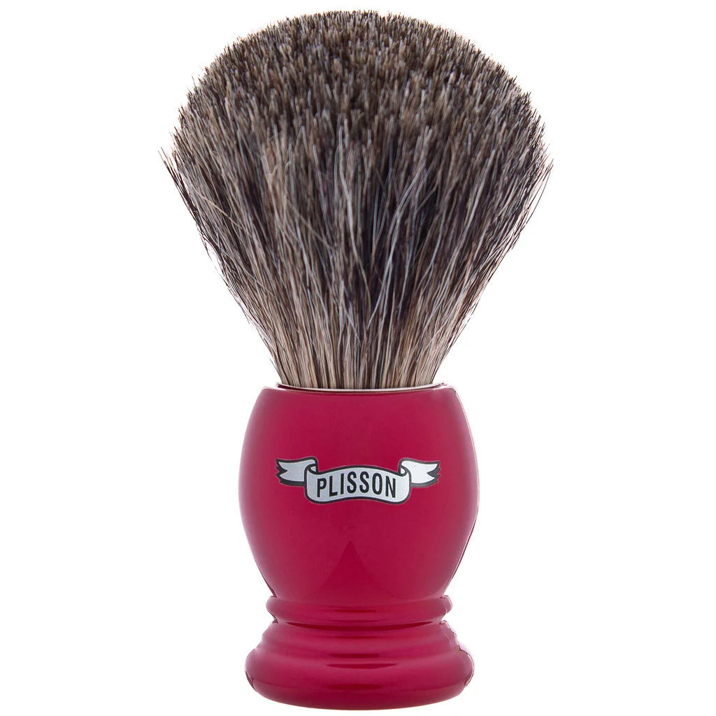 Plisson 1808 Shaving Brush Essential Red Russian Grey Badger
